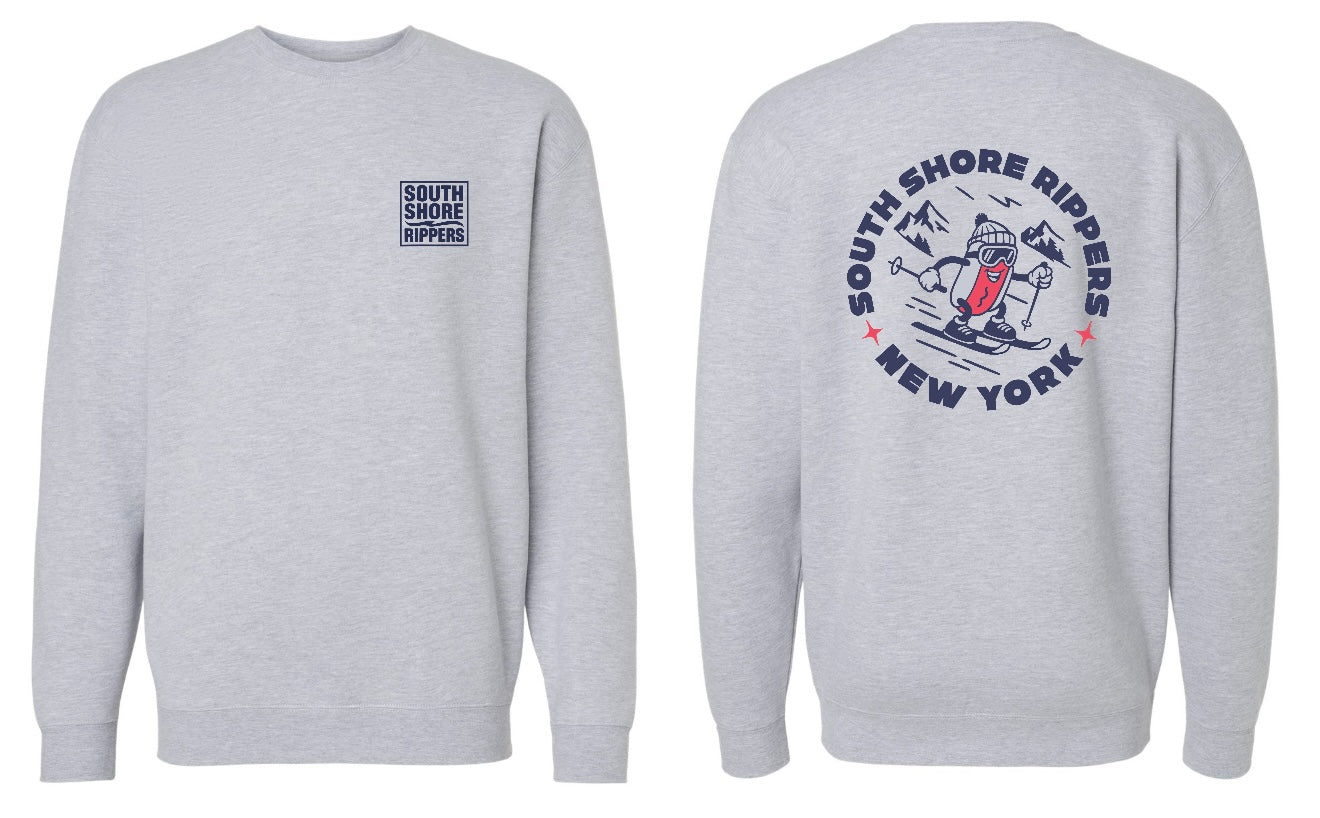 Rippers Crewneck - Skiing Logo (Heather Grey)