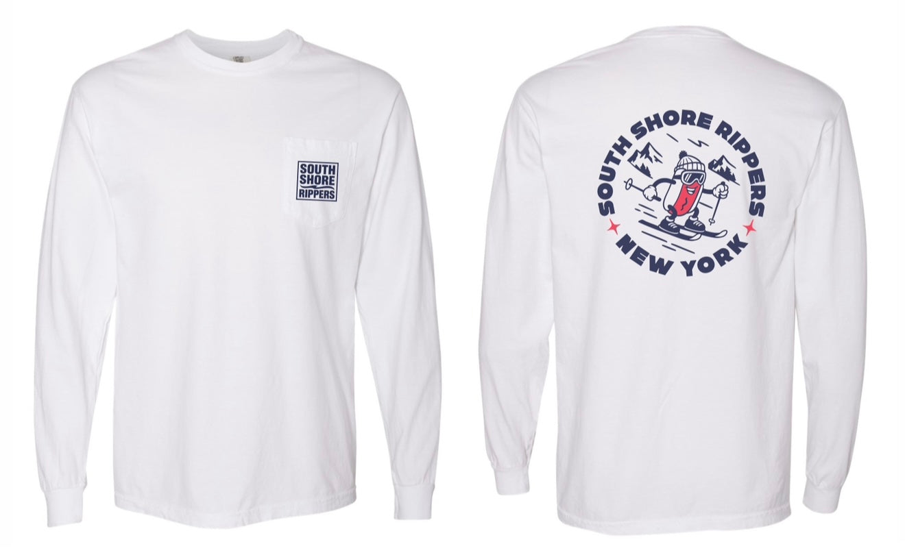 Rippers Long Sleeve - Skiing Logo (White)